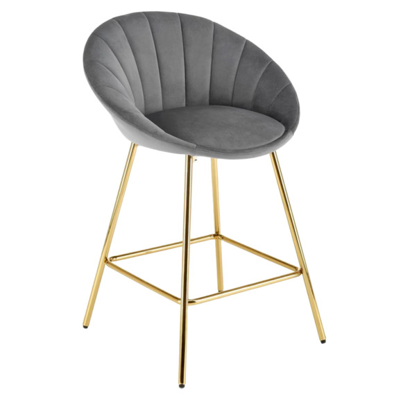 Стул барный Sever, серый, золото - фото 1