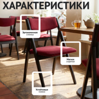 Фотография Стул раскладной Clack с мягкой спинкой, велюр Velutto 38, ножки бук морилка черная Фотография товара Стул раскладной Clack с мягкой спинкой, велюр Velutto 38, ножки бук морилка черная от компании ChiedoCover.