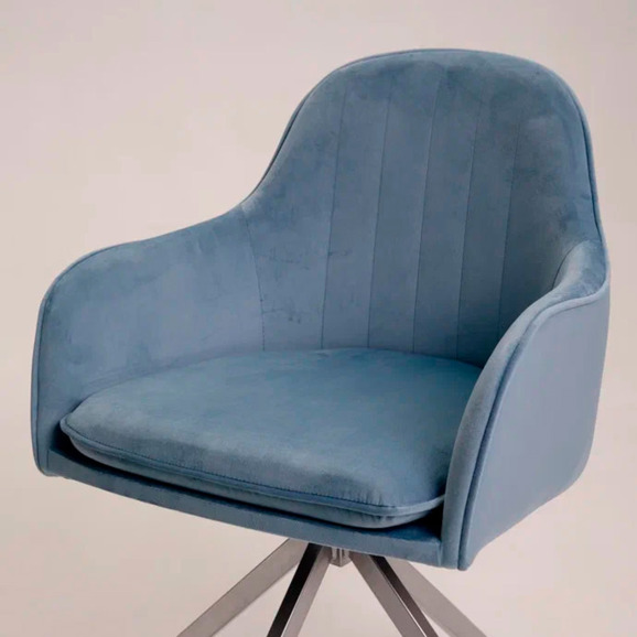 Кресло Сета, пирамида, голубой, серебро - фото 8