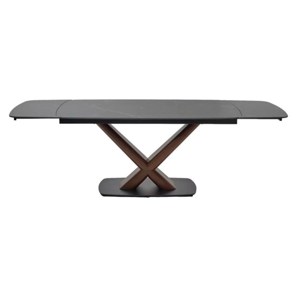 Стол Blanco 160, matt black marble solid ceramic, орех - фото 4