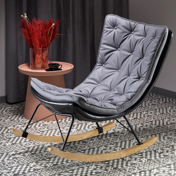 Кресло-качалка Echo, серый, черный Кресло-качалка Echo, серый, черный - фото 6