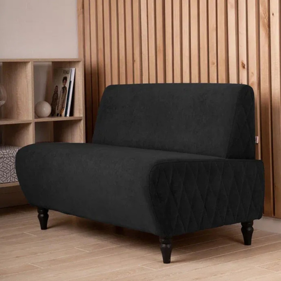 Диван Лотик, велюр, черный - фото 5