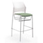 Настоящее фото товара Стул Ревайнд барный с мягким сиденьем и корзиной для бумаг, белый, серебряный, произведённого компанией ChiedoCover