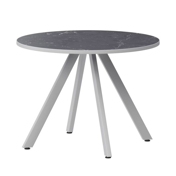 Стол нераздвижной Лаки мини 800мм, даркстоун, белый муар - фото 1