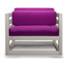 Кресло Магнус, Velvet фиолетовый/ беленый дуб