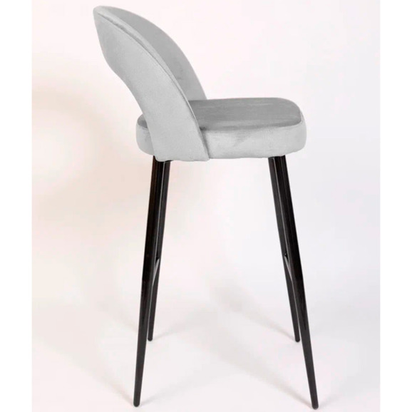 Стул Пиннате, барный, светло-серый, черный, велюр - фото 6