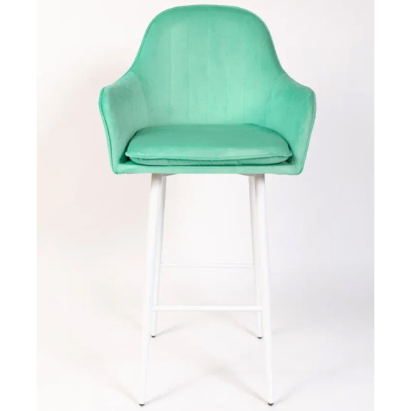 Кресло Сета, барные ножки, мятный, белый, велюр - фото 2