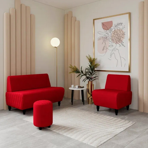 Кресло Лотик велюр, красный - фото 6