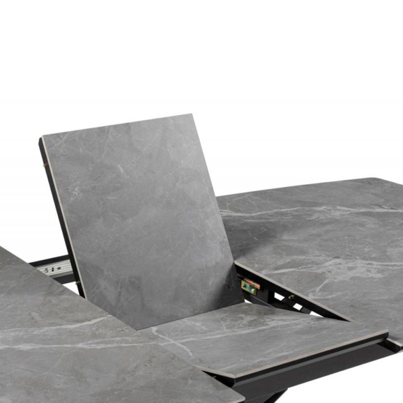 Керамический стол Риполь 140(180)х80 larka grey / черный - фото 5