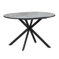 Настоящее фото товара Стол раздвижной Грант 900+300 фаерстоун, черный муар, произведённого компанией ChiedoCover