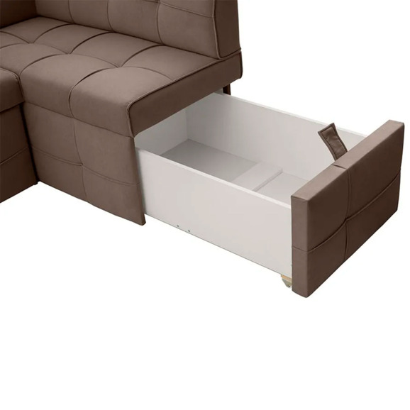 Угловой диван для кухни Атлант Плюс, коричневый, правый - фото 6