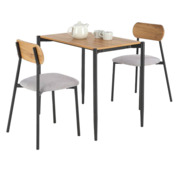 Фотография товара Комплект Poise, стол + 2 стула, черный, серый от компании ChiedoCover.