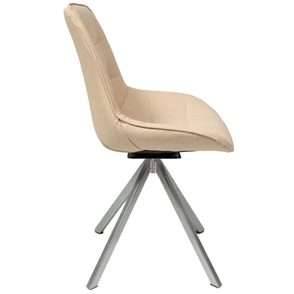 Стул Мускус, пирамида, кожа, бежевый, серебряный - фото 3