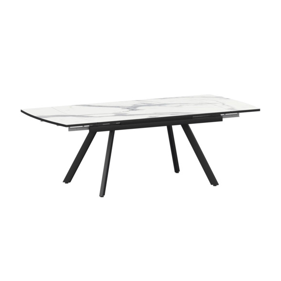 Стол раздвижной Фэйвор, мрамор белый, черный муар Стол раздвижной Фэйвор, мрамор белый, черный муар - фото 1