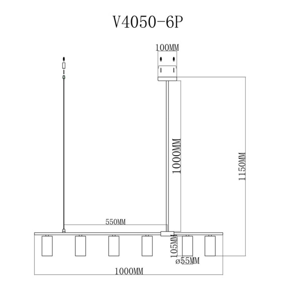 Подвесной светильник V4050-6P Kristen Подвесной светильник V4050-6P Kristen - фото 2