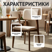 Фотография Стул Топас, велюр РЕМИ 05, светло-бежевый, старинный орех Фотография товара Стул Топас, велюр РЕМИ 05, светло-бежевый, старинный орех от компании ChiedoCover.