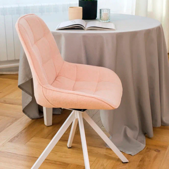 Стул Мускус, пирамида, букле, розовый, белый - фото 6