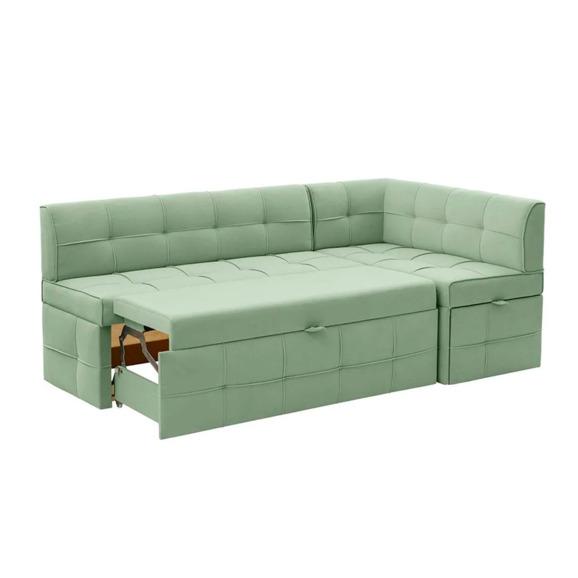 Угловой диван для кухни Атлант Плюс, светло-зеленый, правый - фото 3
