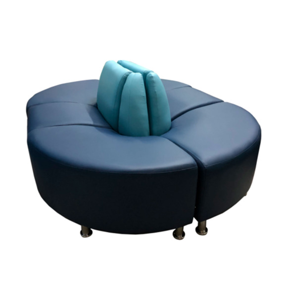 Диван Блазз шестиместный, экокожа Пегасо, темно-синий, голубой Диван Блазз шестиместный, экокожа Пегасо, темно-синий, голубой - фото 3