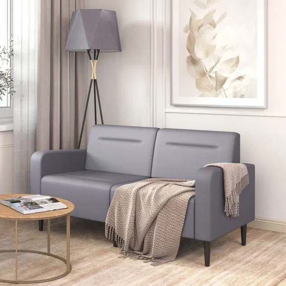 Диван Папилла, экокожа, 162 см, серый - фото 5