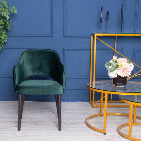 Фотография в интерьере товара Стул Роза, велюр Bella 37, ножки бук морилка светлый орех от компании ChiedoCover.