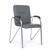 Фотография товара Стул Самба с деревянными подлокотниками, серый, хром от компании ChiedoCover.