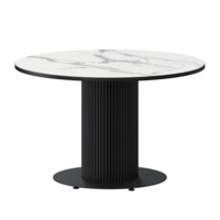 Настоящее фото товара Стол нераздвижной Римс, 1000мм, мрамор белый, черный муар, произведённого компанией ChiedoCover