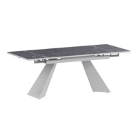 Фотография Стол раздвижной Дуит 1200х800+300, даркстоун, белый муар от производителя ChiedoCover, картинка продукции, реальное фото товара Настоящее фото товара Стол раздвижной Дуит 1200х800+300, даркстоун, белый муар, произведённого компанией ChiedoCover