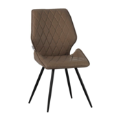 Фотография товара Стул мягкий поворотный, кремовый, экокожа, каркас металл, черный от компании ChiedoCover.