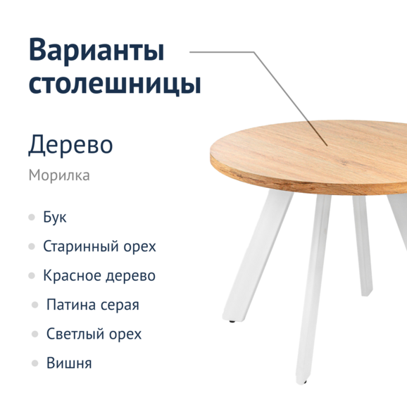 Стол Окленд d1000, HPL Патинированный дуб - фото 4