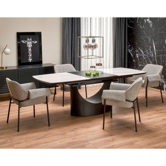 Стол раскладной Assured, белый мрамор, чёрный - фото 4