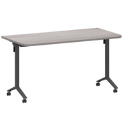 Фотография товара Стол мобильный складной радиусный, лиственница, антрацит, 25 мм, 140*70 от компании ChiedoCover.