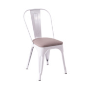 Фотография товара Стул Tolix Soft, белый, экокожа бежевая от компании ChiedoCover.