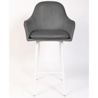 Фотография товара Кресло Сета, барные ножки, серый, белый, велюр от компании ChiedoCover.