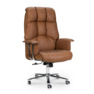 Кресло офисное / Президент / сталь + хром / коричневая №321  экокожа
