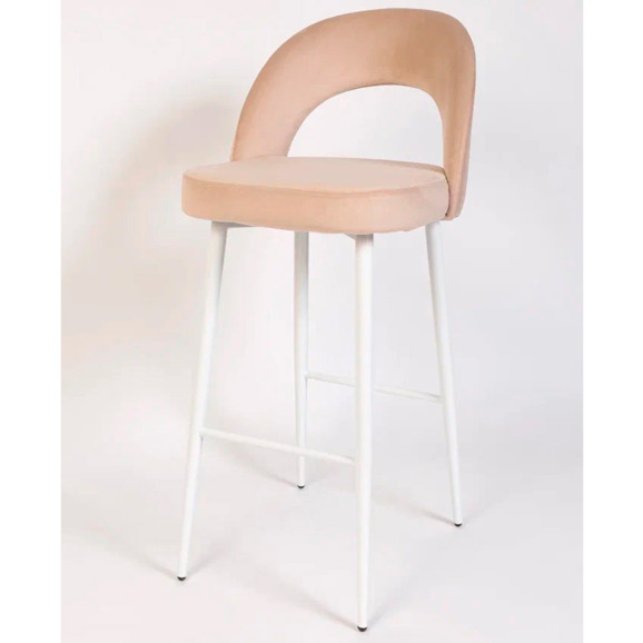 Стул Пиннате, барный, бежевый, белый, велюр - фото 3