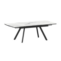 Настоящее фото товара Стол раздвижной Фэйвор, мрамор белый, черный муар, произведённого компанией ChiedoCover