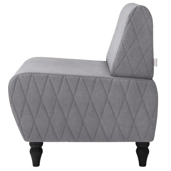 Кресло Лотик велюр, светло-серый - фото 4