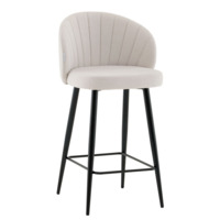 Настоящее фото товара Стул полубарный Ханнингем велюр, жемчужный, произведённого компанией ChiedoCover