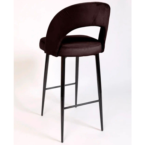 Стул Пиннате, барный, коричневый, черный, велюр - фото 6