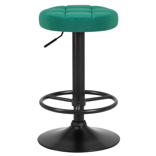 Барный стул ПАВИЯ, черная база, велюр зеленый - фото 1