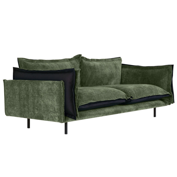 Диван Barcelona 2-местный, зеленый, черный - фото 1