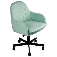 Настоящее фото товара Кресло Сета, пятилучие, мятный, черный, велюр, произведённого компанией ChiedoCover