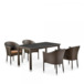 Комплект мебели Энфилд, коричневый, 4 стула, прямоугольная столешница