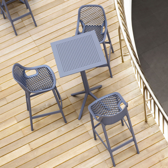 Стол пластиковый барный складной Sky Folding Bar Table 60, темно-серый - фото 10