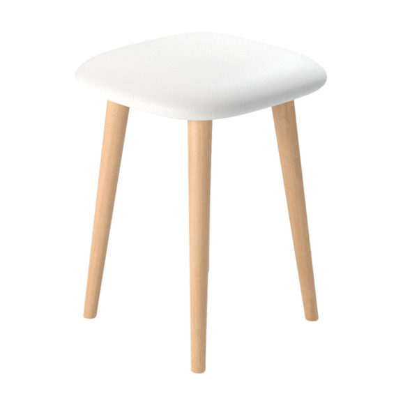 Табурет Серена-2, дуб нордик, экокожа белая матовая Табурет Серена-2, дуб нордик, экокожа белая матовая - фото 2
