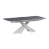 Стол раздвижной Моден 1400х800+300, даркстоун, белый муар