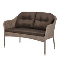 Настоящее фото товара Плетеный диван из искусственного ротанга Глассан, светло-коричневый, произведённого компанией ChiedoCover