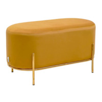 Настоящее фото товара Пуф для гостиной Zen желтый, велюр, золотой, произведённого компанией ChiedoCover