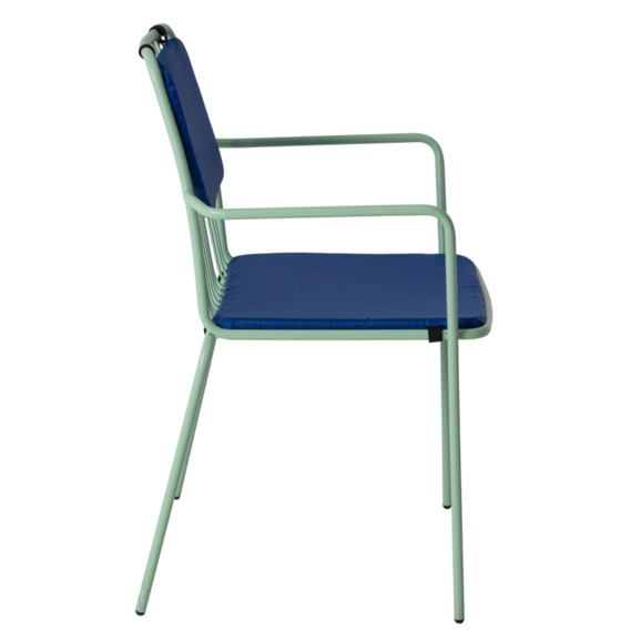 Стул Лион с подушкой 01, каркас мятный, подушка синяя - фото 6